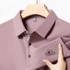 STORN New Men's Business Casual Short Sleeved Shirt with Badge Solid Color Polo Shirt Fashionable Breathable Comfortable Versatile Top