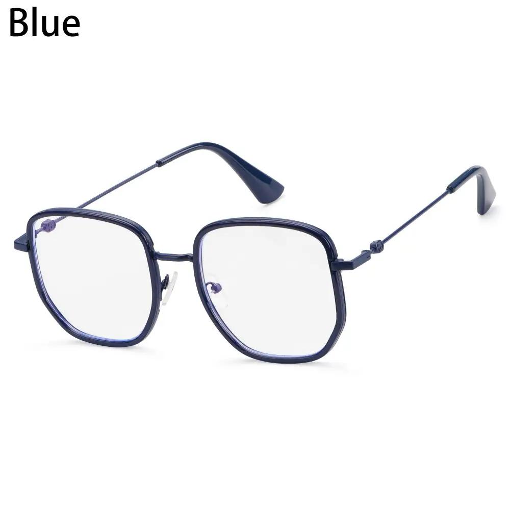 

Очки для зрения Блокирующие синий свет Очки с прямоугольной оправой для работы за компьютером Чтения Мужские Женские Металлическая оправа Очки Унисекс синий