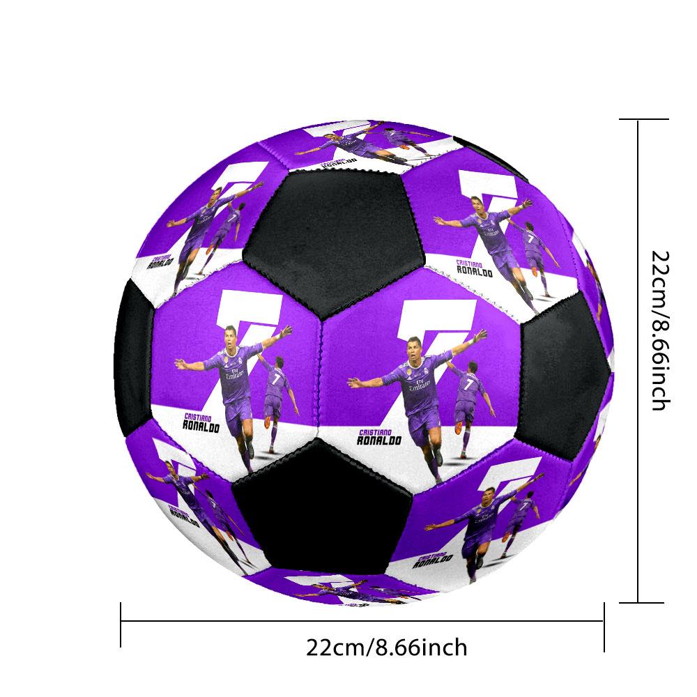 1 PZ Cristiano Ronaldo Dimensione del bordo 5 pallone da calcio PrahaPallone da calcio indoor Colorato Per tutte le età Cucito a macchina PVC Pronto per la competizione Resistente Alto rimbalzo
