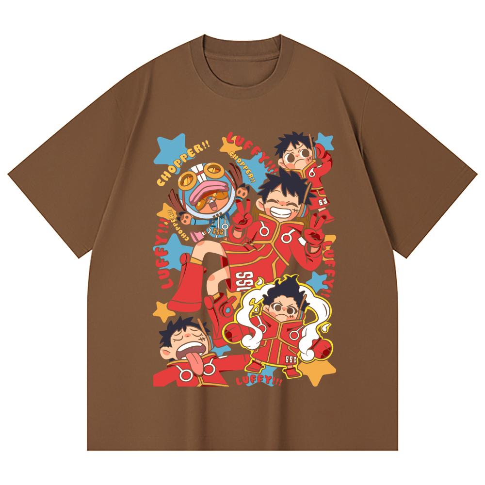 230 g/m² 100% Baumwolle Einteiler V58 Egghead Chibi Print Unisex Schweres Baumwoll-T-Shirt