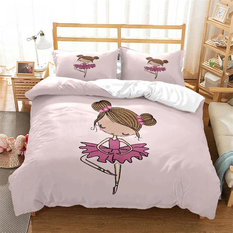 Ballet Girls Minimalist Fashion Bed Three Piece Set Customizable Bedding Set Soft And Comfortable Comforter Bedding Sets