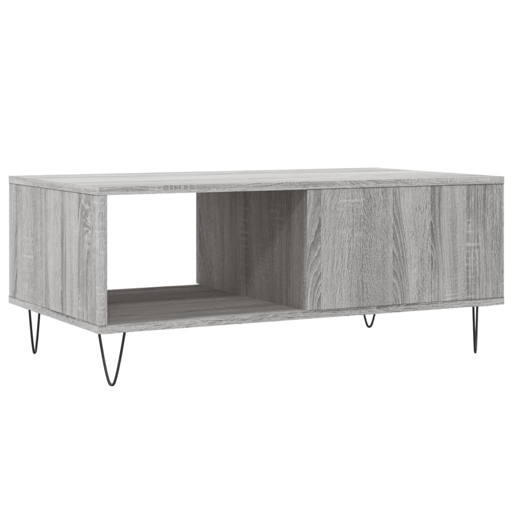 Vidaxl Coffee Table, Sonoma Grey Oak 90X50X36.5 Cm, Wood-Based