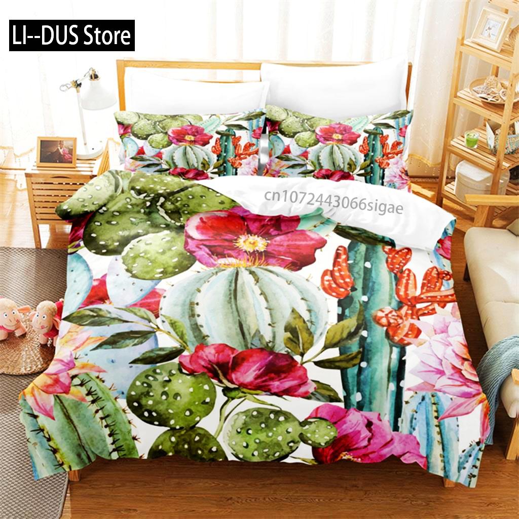 Tropical Cactus Bedding Set Duvet Cover Set 3d Bedding Digital Printing Queen Size Bedding Set Fashion Design
