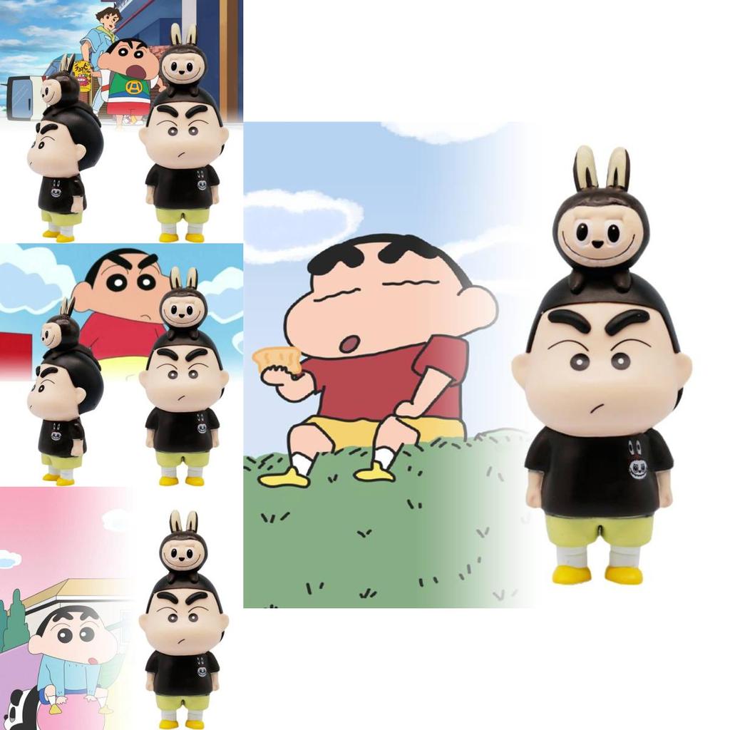 Adorable Crayon Shin Chan Labubu Figurine Perfect For Collectors And Fans Alike