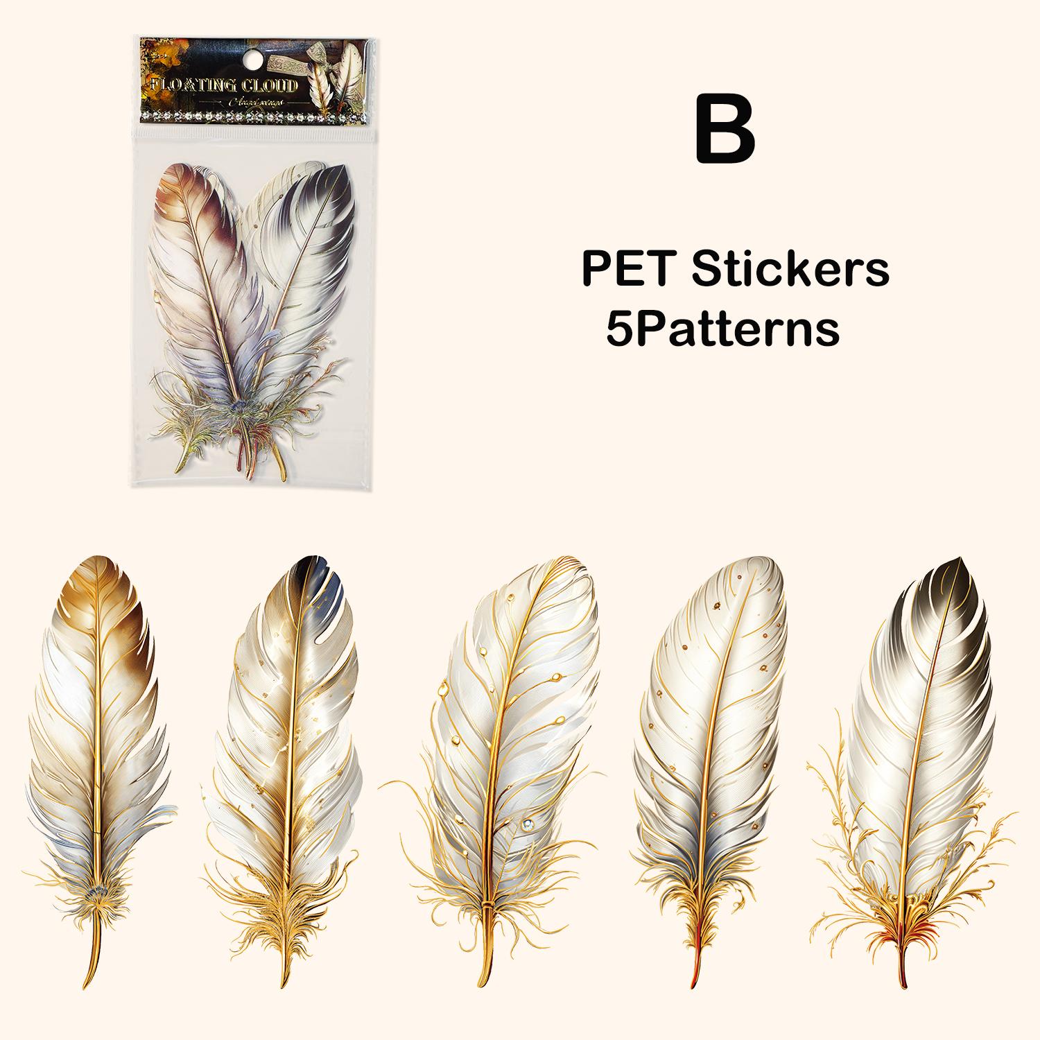 

5 шт./упак. наклейки с перьями для домашних животных, сделай сам, скрапбукинг, художественный коллаж, мусорный журнал, декор, наклейки, канцелярские принадлежности белый