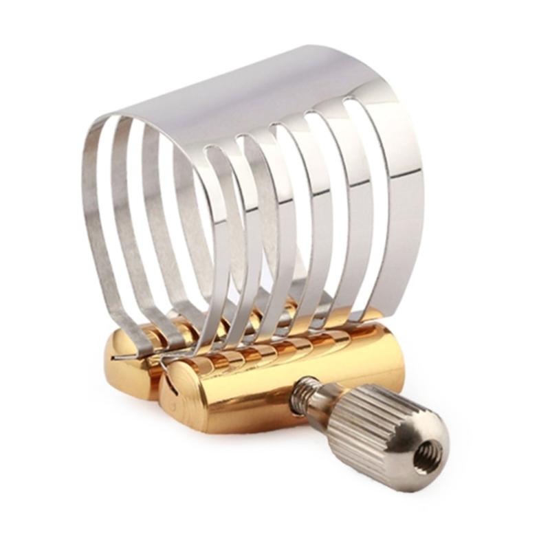 Stainless Steel Single Screw Adjustment Saxophone Fastener Clip Compact Ligature for Tenors/Alto/Saxophone Mouthpiece