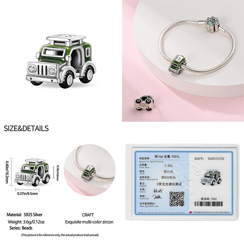 New 925 Silver Off-Road Vehicle Sports Car Electric Bike Car Series Charms Beads Fit Pan Bracelets DIY Jewelry Gifts