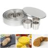 12pcs/set Multifunctional Stainless Steel Circle Cookie Cutter DIY Fondant Cake Decoration Molds