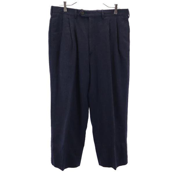 Fendi Made In Italy Wool Blend Slacks Pants Navy Men's Used