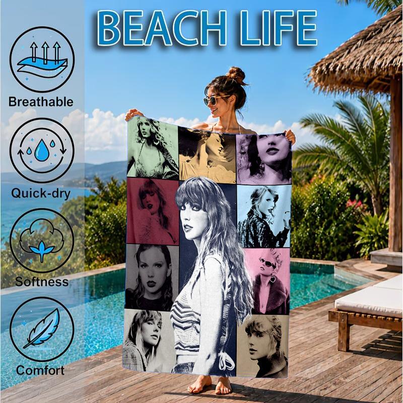 Taylor Music Beach Towel, Microfiber Beach Towel, Perfect For Pool, Beach, Travel, Home Decor Beach Party Fan Gifts