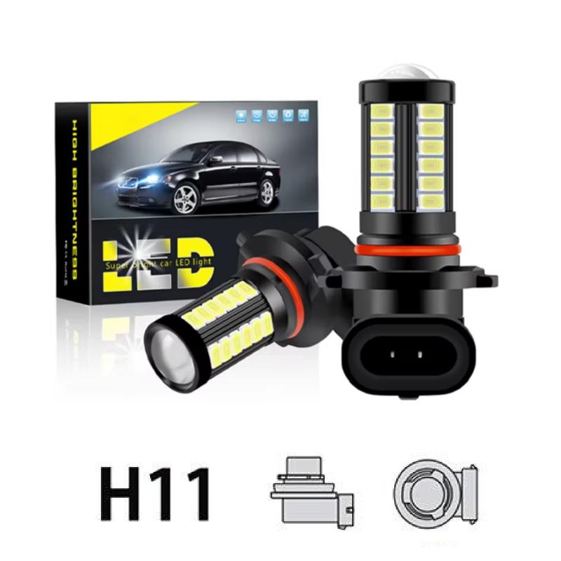 

2PCS Car H11 LED 12-24v fog light bulb Canbus 5630 33 LED Fog Lamp Headlight bulb Running Light Bulb Driving Lamp White Amber H8 H9 H11 красный