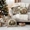 Winter Forest Wildlife Pillowcase Printed Polyester 45X45Cm Throw Pillowcover Decorative Sofa Cushion Pillowslip Home Decor