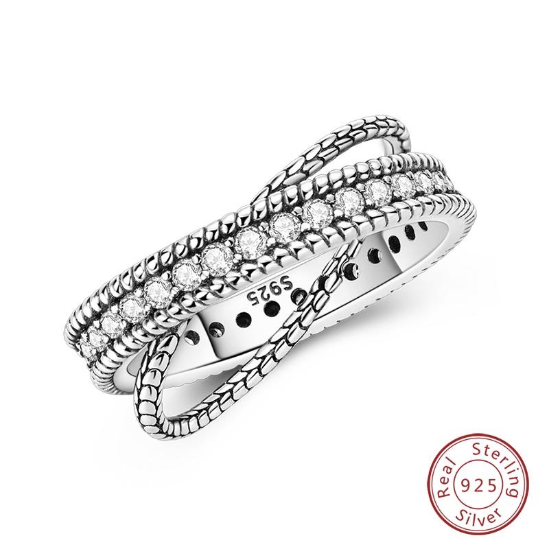 925 Silver Heart Shaped Infinite Minimalist Rings Hollow Celtic Knot Rings For Women Elegant Engagement Wedding Jewelry
