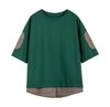 Fake Two-piece T-shirt Women's Short-sleeved Summer Loose Casual Mother Plus Size Top