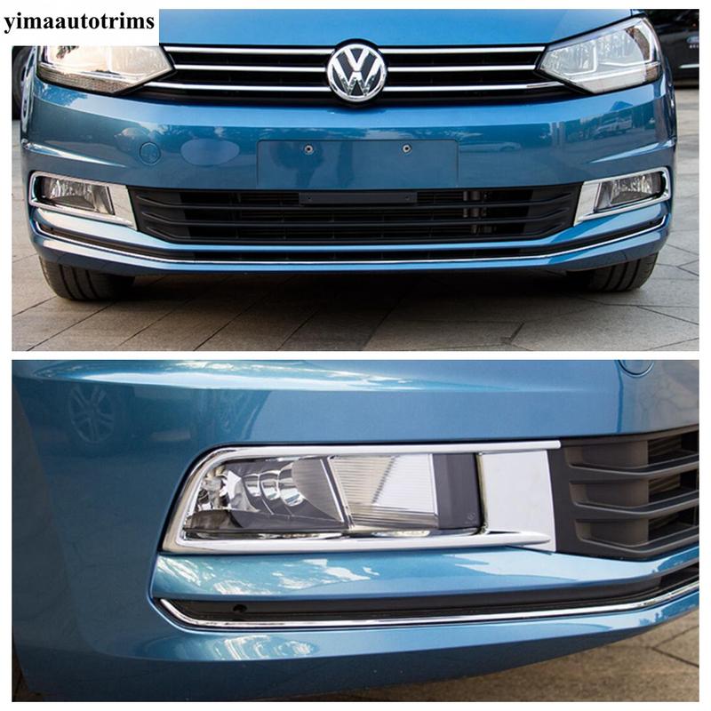 Car Front Rear Fog Lamp Light Frame Stickers Cover Trim For VW Volkswagen Touran 2016 -  ABS Chrome Accessories Exterior Kit