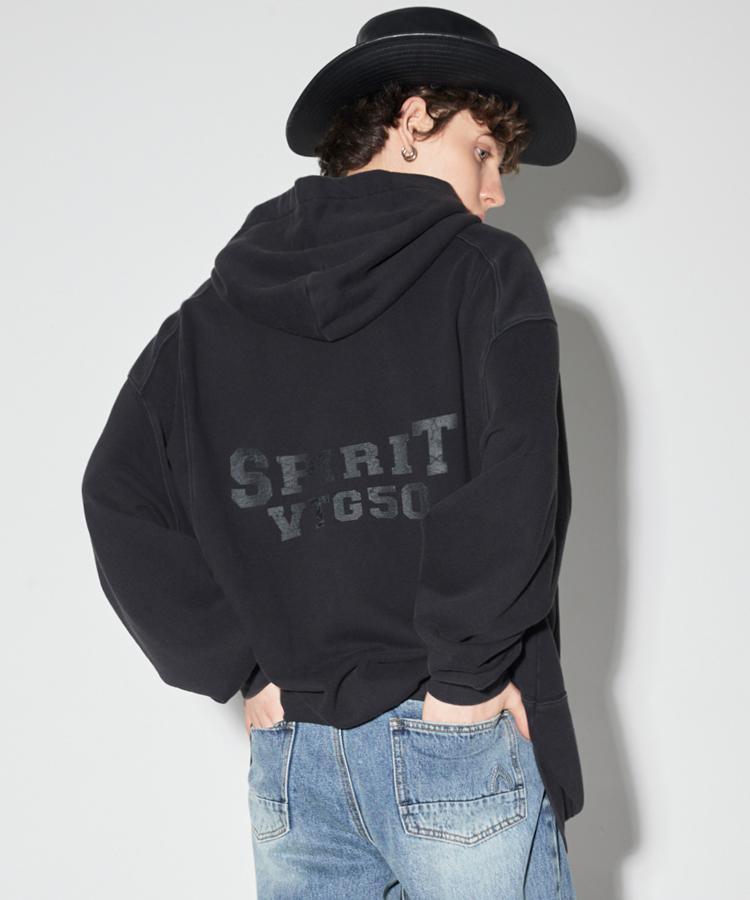 Burkeru 3-Ply Terry Garment-Dyed Oversized Hoodie Ts Black Black_L