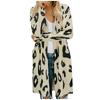 Women's Fashion Casual Printed Pocket Cardigan Medium And Long Coat