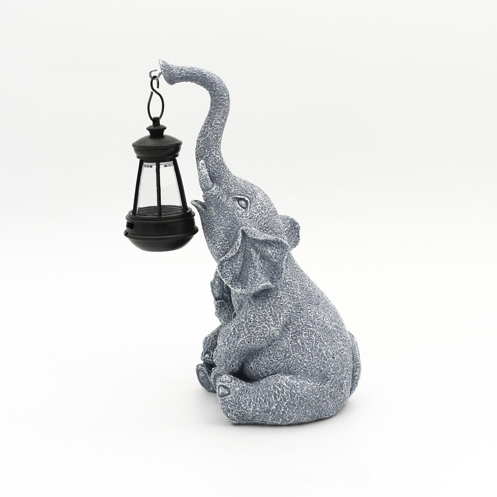 

Солнечная лампа в виде слона из смолы «Мать и дитя»: Украшение сада и балкона на открытом воздухе