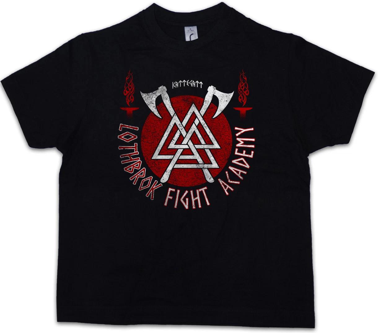 LOTHBROK FIGHT ACADEMY Kids Boys T-Shirt Vikings Viking Ragnar Rollo Lodbrok 100