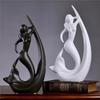 Home Decor Ceramic Creative Mermaid Shape Home Decor Figurine (Pack of 1, Black & White)