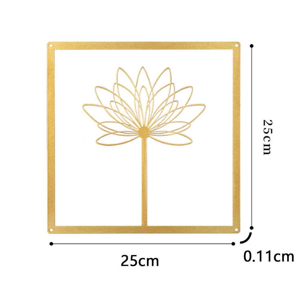 

25x25cm Flower Wall Pendant Square Light Luxury Plant Leaves Iron Art Hanging Decoration Nordic Wrought Iron Room Home Decor 25x25cm