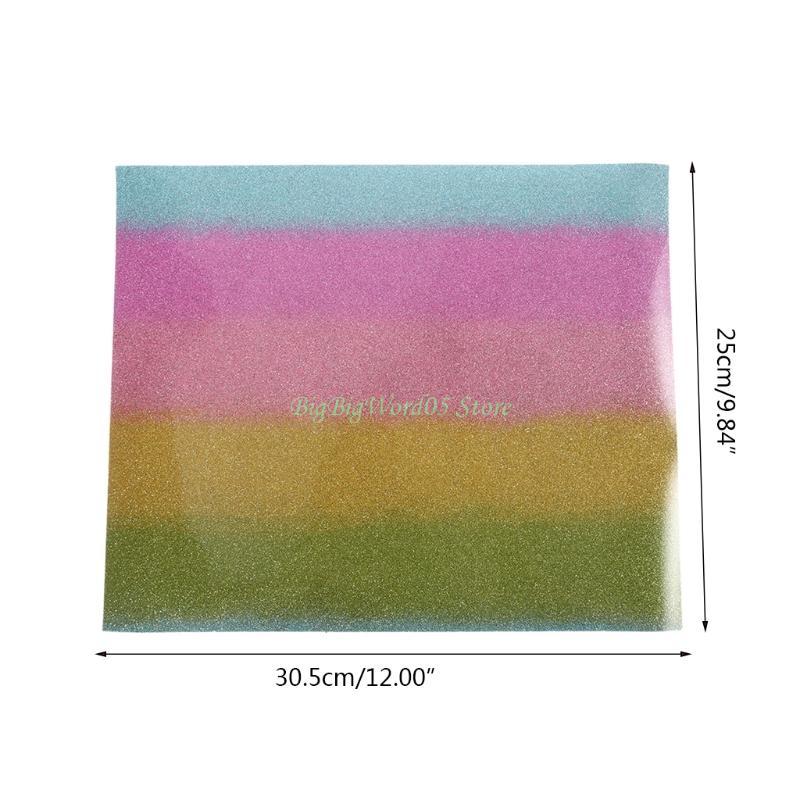 24TE Lettering Film Glitter Rainbow Heat Transfer Vinyl Roll Heat Press Iron DIY Man Women T-Shirts Craft Gifts Accessories