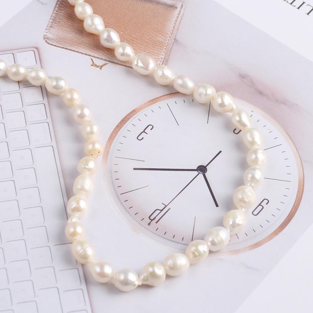 1String, Handmade Water Drop Pearl 6-7mm, White Natural Freshwater Pearl Beads for Jewelry Making DIY Necklace Bracelet Crafts, Women Gift 36cm