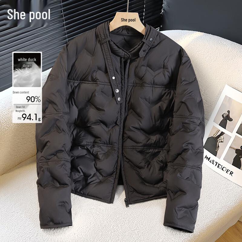 

Женский пуховик с воротником-стойкой, 90% пуха XL