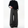 Madwitch Retro Old Money Style Drape Casual Suit Pants Men and Women Loose Flower Gray Texture Fancy Straight-leg Pants