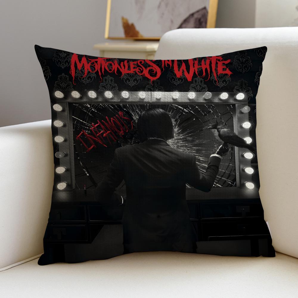 Gothic MMotionless In WhiteS Cushion Cover Breathable and skinfriendly linen pillowcase square removable and washable cushion