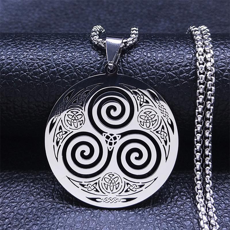 Stainless Steel Witchcraft Vortex Necklace Viking Necklace Jewelry Accessory