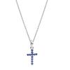 Fashion Versatile 925 Silver Glass Necklace Women Necklace Blue ZT3229