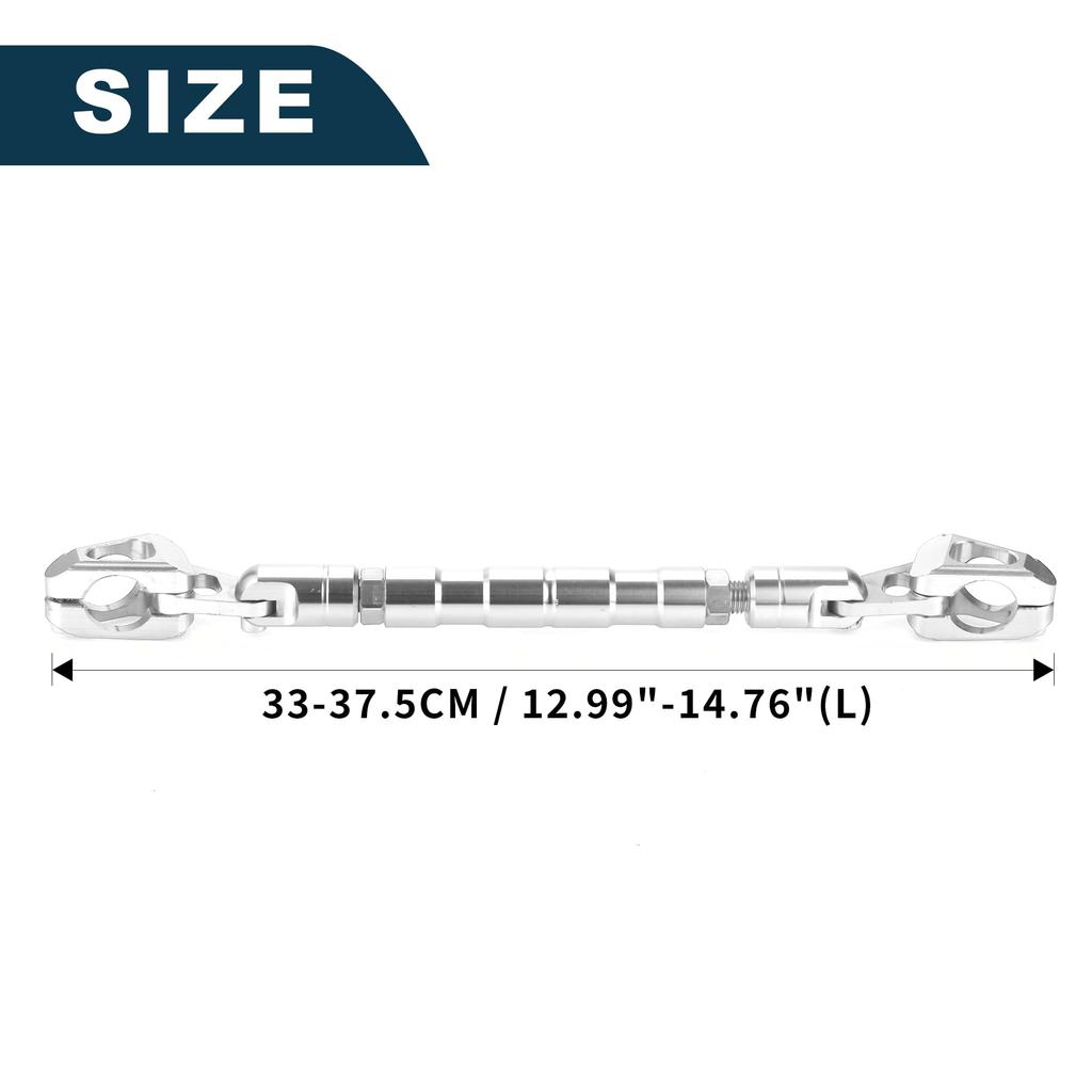 TUCKBOLD Motorcycle Handlebar Balance Silver with Brace, Crossbar, Tone, Wrench, Adjustable, 33-37.5cm
