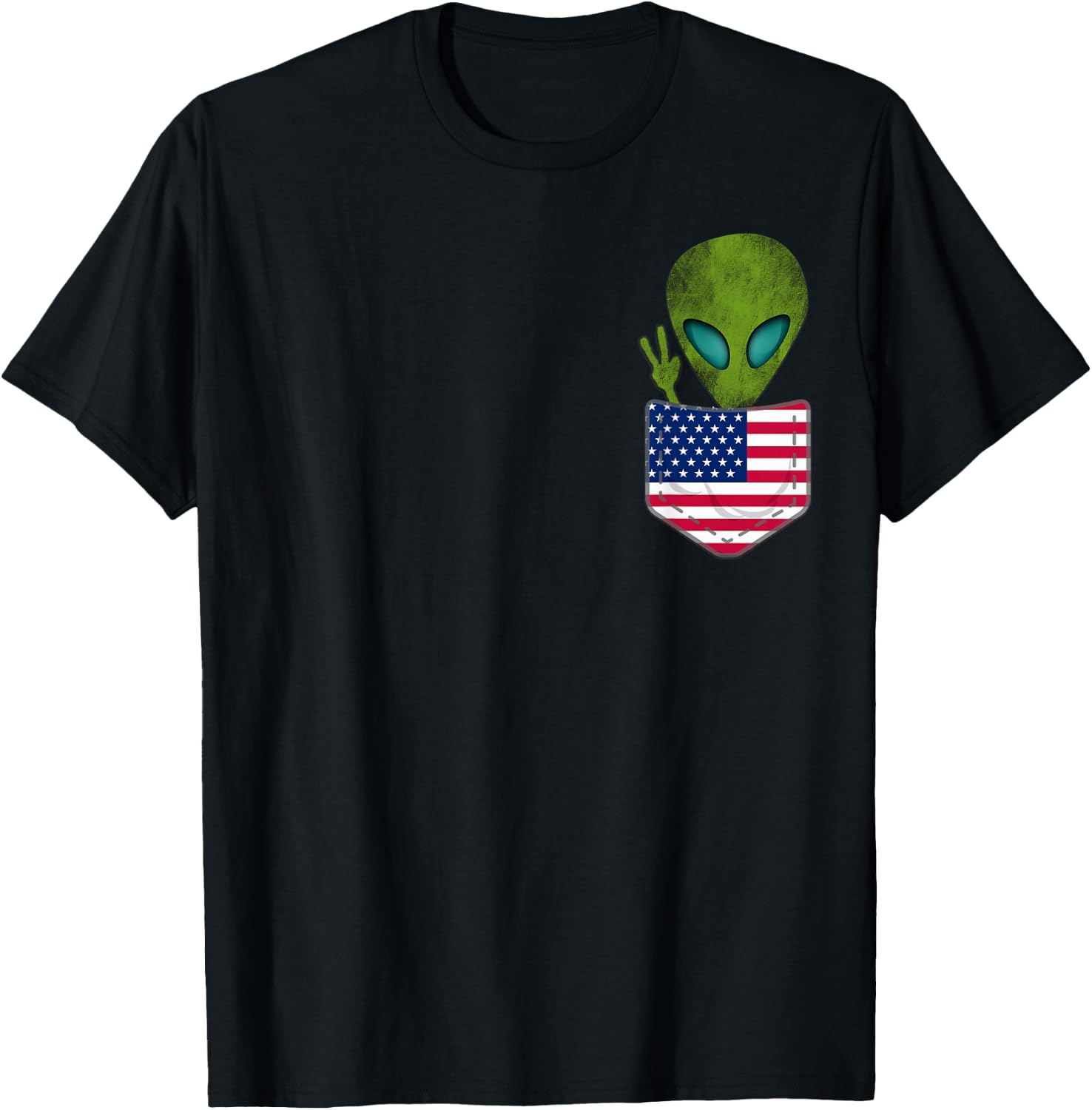 UAB KIDKIS Alien Pocket Funny Cute 4th Of July UFO Gift T-Shirt Unisex T-Shirt XXXXL
