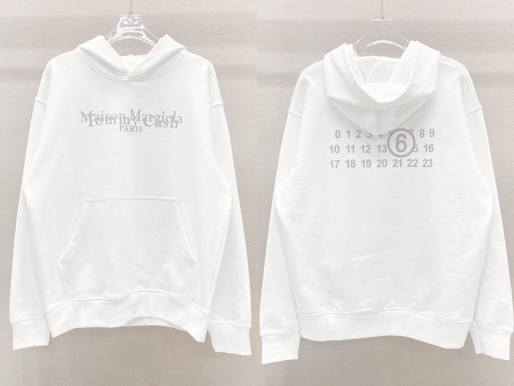 Autumn/Winter Cotton Terry Casual Hooded Sweatshirt - MM6 Minimalist Hoodie