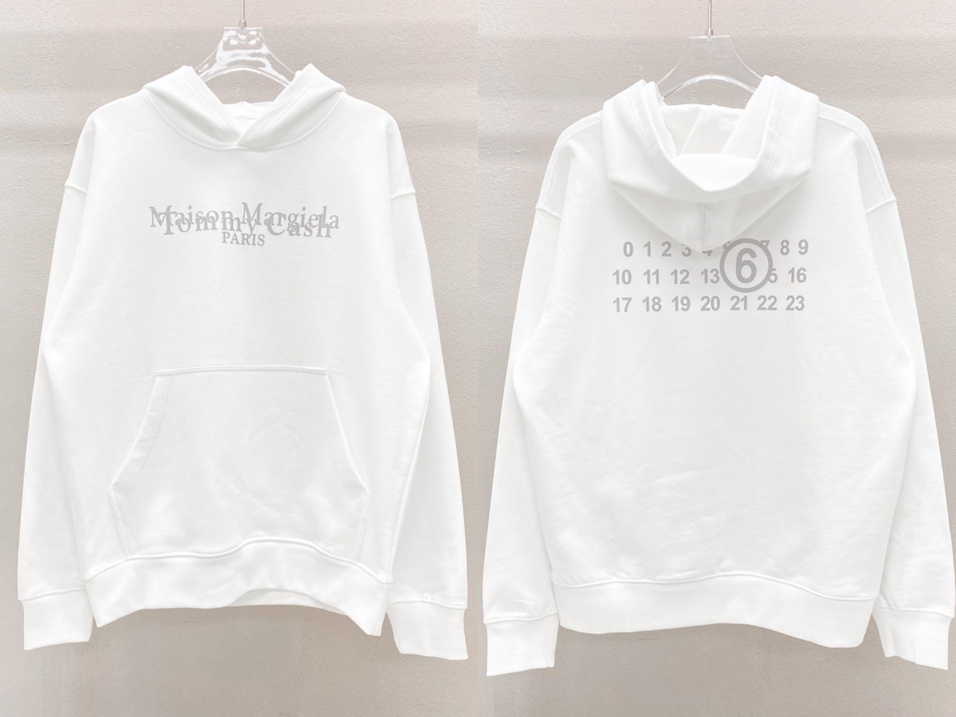 Хлопковая махровая толстовка с капюшоном на осень/зиму - Минималистичная толстовка MM6 Medium