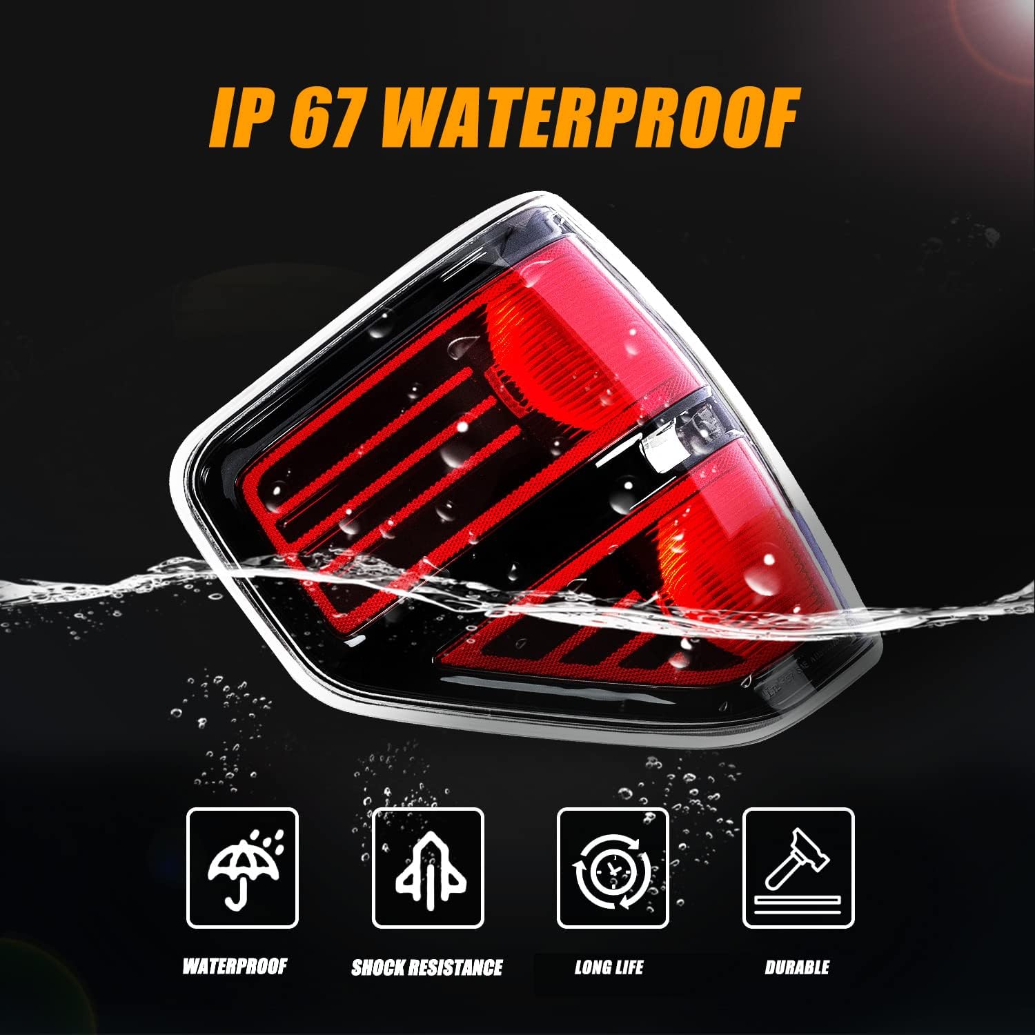 

Smoked Tail Light for Ford F-150 2009-2014 Left Right Side Brake Lamp чёрный