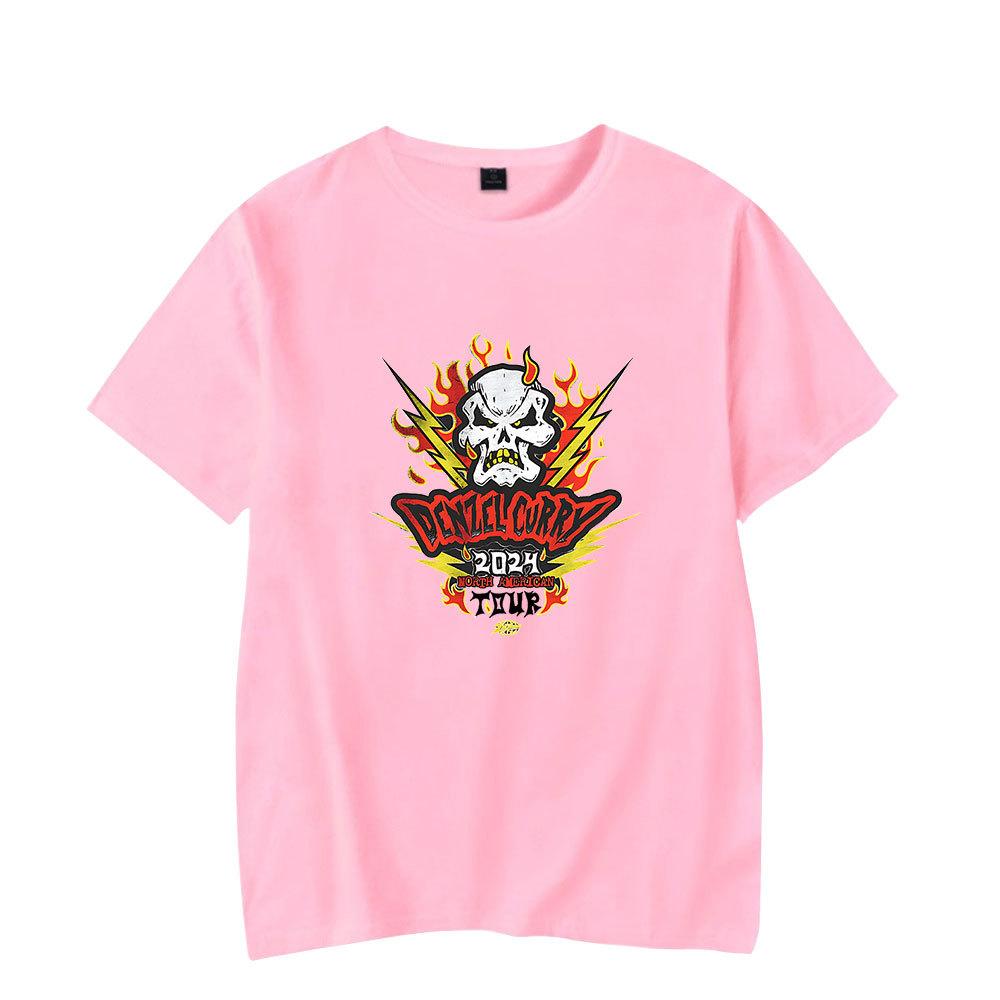 Denzel Curry T-shirt Short Sleeve Cartoon Hip Hop Tee-shirt Graphic Printing Casual High QualityTshirt Hombre Unisex Tops XXS розовый 1470₽