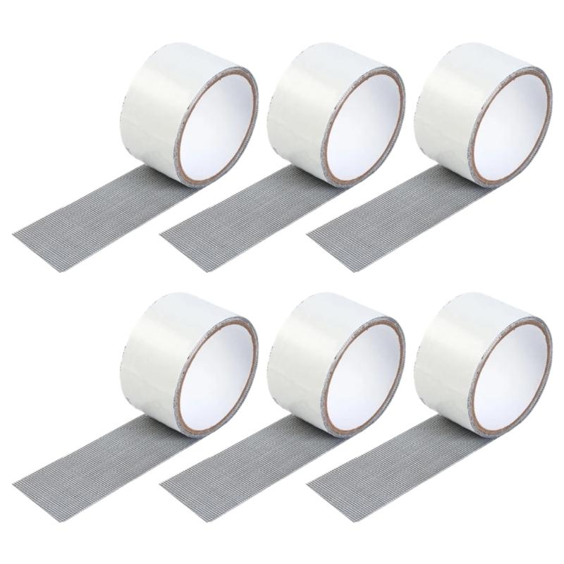 Window Screen Repair Tape,Strong Adhesive Mesh Patches Tape 6 Rolls Window Screen Repair Kits for Window or Door 1