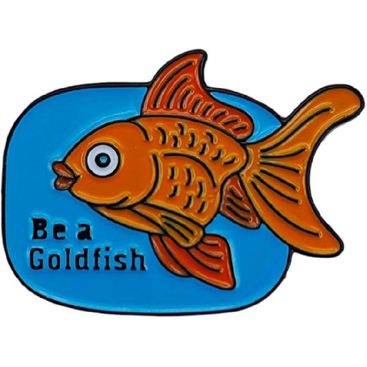 Эмалированный значок Акула Золотая рыбка Карп Значок-брошь «Настрой — это всё, чувак» для мужчин и женщин Blue-A248