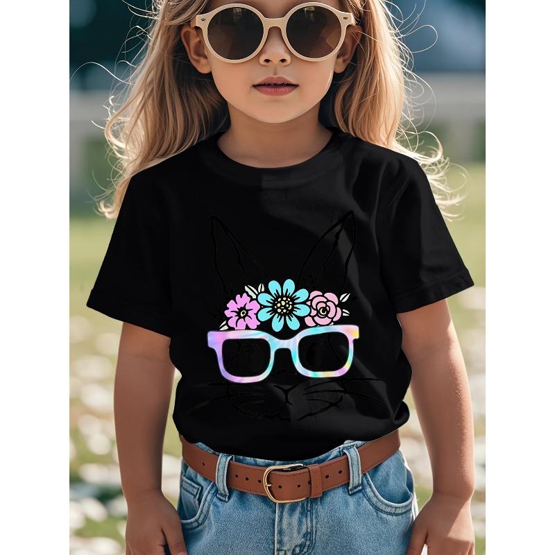 European Sizes Funny Bunny Rabbit Face with Glasses Happy Easter Day Awesome Graphic Kid T-Shirt Cute Kid T Shirts Streetwear Tops Tees for Kid
