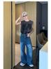 Men's Slim Retro Yellow Mud-Dyed Straight Jeans for Autumn