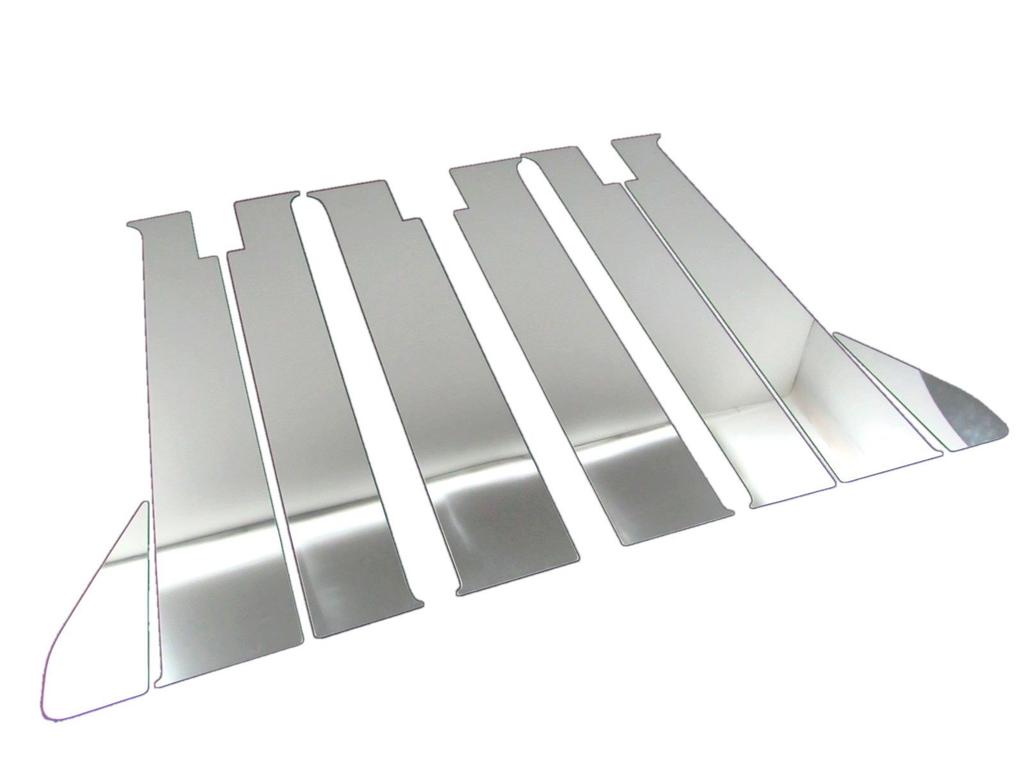 BRIGHTZ Finish Stainless Steel Pillar Panels with Visor for Toyota Every Wagon DA17W Compatible with DA and 17 Every Wagons Ultra-Mirror (8-Piece Set)