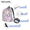 Cute Peace Foral Love Pattern Backpack for Men Women Fashion Student Work Daypack  Laptop Computer Canvas Bags Lightweight