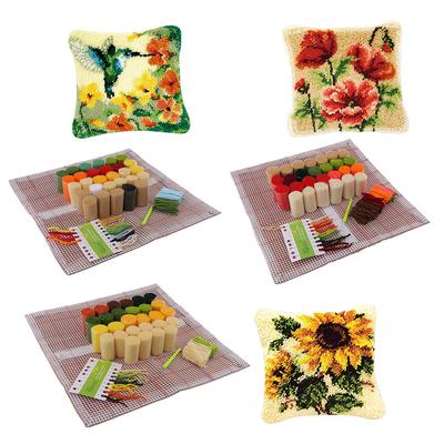 Acrylic Latch Hook Kit Craft Set Pillow Case Embroidered Rug Canvas Tool for Handicraft Beginners