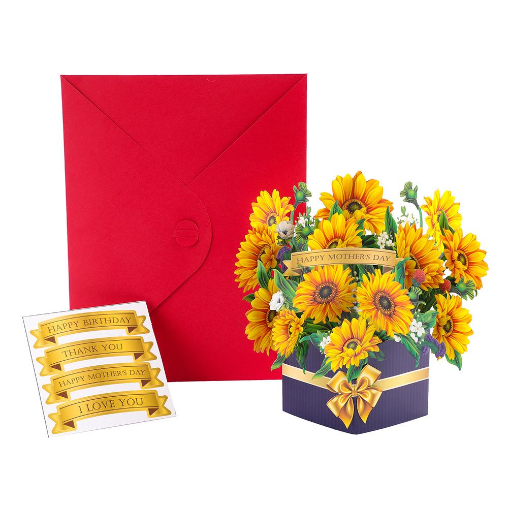 Paper Pop Up Floral Mother’s Day Card for Mom3D Floral Card Gifts for  Birthdays Anniversaries  Valentine's Day with Envelope