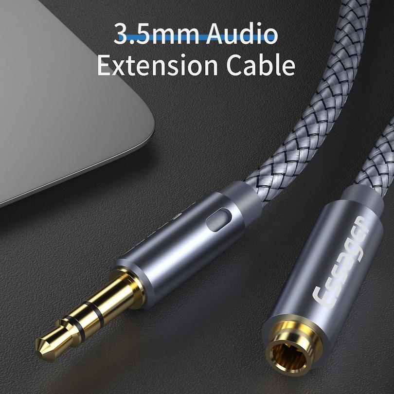 Cavo Prolunga Jack 3.5 Mm TRRS Maschio-Femmina A 90°. Adatto Per Cuffie Con Microfono, Telefoni E Autoradio. Qualità Del Suono Garantita.