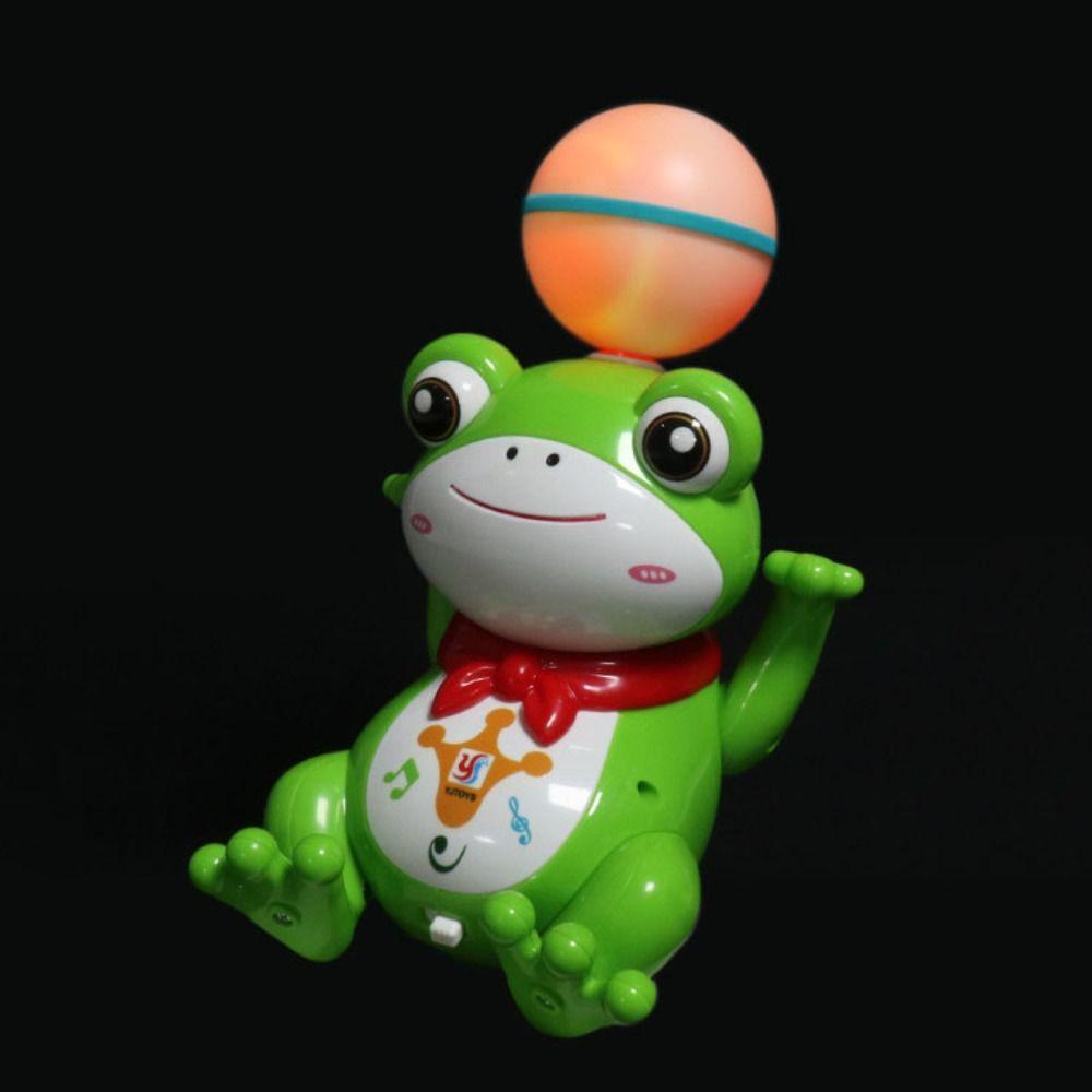 LED Spinning Ball Frog Toy with Lights Kids Electric Frog Toy  Desktop Ornament
