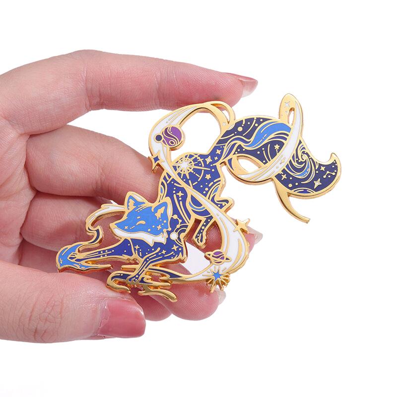 Nine Tailed Fox Brooch Mythology Game Badge Alloy Pin Jewelry For Men Ideal Choice For Gifts