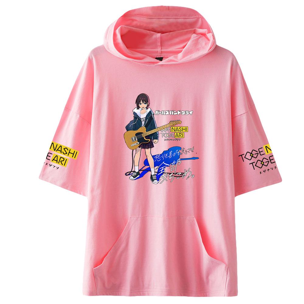 

Футболка большого размера с принтом GIRLS BAND CRY для женщин, мужчин, мальчиков и девочек, летняя футболка с коротким рукавом и капюшоном, повседневные свободные топы-пуловеры XXS розовый